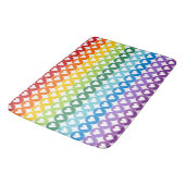 丸の中の明るい色の虹のハート バスマット (アングル)