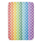 丸の中の明るい色の虹のハート バスマット (正面縦)