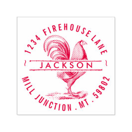 丸の中の鶏の自己にインクを付ける差出人住所スタンプ セルフインキングスタンプ