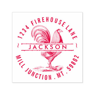 丸の中の鶏の自己にインクを付ける差出人住所スタンプ セルフインキングスタンプ