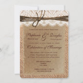 丸みのあるコーナーのバーラッププリント結婚式招待状 招待状 (正面)