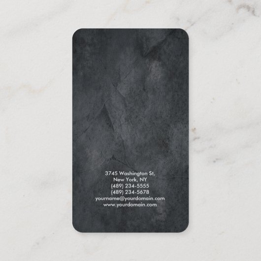 丸みのあるコーナーグレーのテクスチエレガントャ 名刺 (裏面)