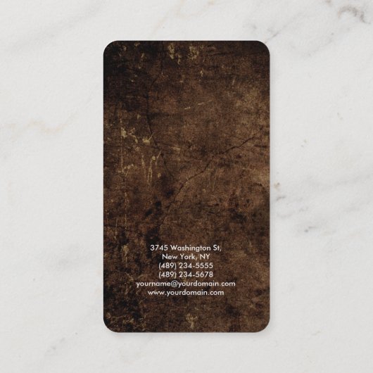 丸みのあるコーナ茶色のテクスチエレガントャ 名刺 (裏面)