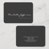 丸みのある丸いコーナースクリプトグレーの名刺 名刺 (正面/裏面)