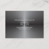 丸みのある丸いコーナーメタリックシルバーグレー 名刺 (裏面)