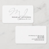 丸みを帯びたコーナーメイクアップアーティストホワイト名刺 名刺 (正面/裏面)