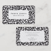 丸みを帯びたコーナーレオパード印刷ファッションテンプレート 名刺 (正面/裏面)