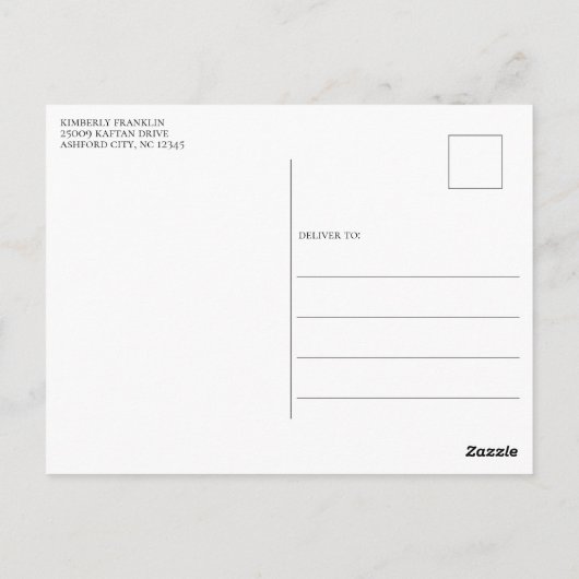 丸みを帯びたフォトフレーム卒業ありがとうはがき ポストカード (裏面)