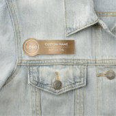 丸みを帯びたブラシ仕上げ金属金ゴールド服従業員 名札 (インサイチュ)