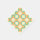 丸みを帯びた四角形のシームレスなレトロパターン スタンダードカクテルナプキン (角)
