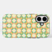 丸みを帯びた四角形のシームレスなレトロパターン Case-Mate iPhoneケース (裏面 (横))
