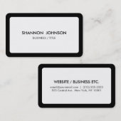 丸みを帯びた白と黒縁どミニマル 名刺 (正面/裏面)