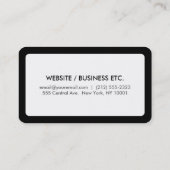 丸みを帯びた白と黒縁どミニマル 名刺 (裏面)