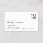 丸みを帯びた角の名刺（ロゴと写真） 名刺 (正面)