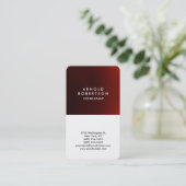 丸みを帯びた赤エレガント白 名刺 (スタンド正面)