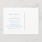 丸みを帯びた青ポストカード日付を保存 案内ポストカード (裏面)