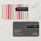 丸みエッジラベル – カラーストライプ01 (丸いCnr) 名刺 (正面/裏面)
