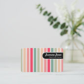 丸みエッジラベル – カラーストライプ01 (丸いCnr) 名刺 (スタンド正面)