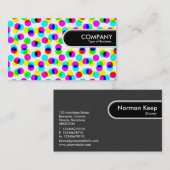 丸みエッジラベル – カラーハーフトーンパターン 名刺 (正面/裏面)
