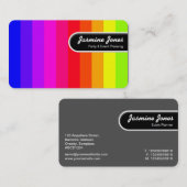 丸みエッジラベル – カラーバー（丸いコーナー） 名刺 (正面/裏面)