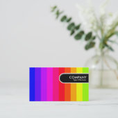 丸みエッジラベル – カラーバー 名刺 (スタンド正面)