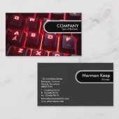 丸みエッジラベル-白熱［赤熱］光を放つキーボード 名刺 (正面/裏面)