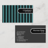 丸めエッジラベルアステカ – パターン – 青#66cccc 名刺 (正面/裏面)