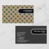 丸めエッジラベルカラフル – ジオメトリック08 名刺 (正面/裏面)