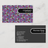 丸めエッジラベル-カラフルジオメトリック04 名刺 (正面/裏面)