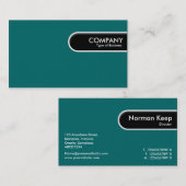 丸めエッジラベル-ティール（緑がかった色） 名刺 (正面/裏面)