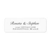 丸めスクリプト白黒結婚の差出人住所 ラベル (正面)