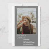 丸め卒業ヘッドライン卒業招待状 招待状 (裏面)