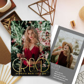 丸め卒業ヘッドライン卒業招待状 箔招待状