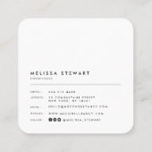 丸エレガントいモノグラモダンム白黒 スクエア名刺 (裏面)