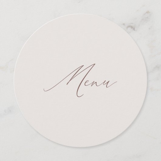 丸エレガントモダンアイボリー結婚書道 メニュー (正面)