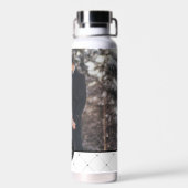 丸エレガント枠モノグラム写真 ウォーターボトル (背面)