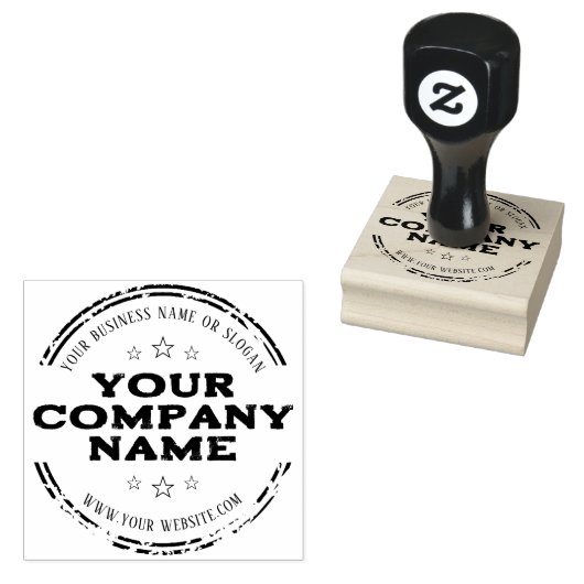 丸エレガント素朴印 |ビジネスカスタムロゴ ラバースタンプ (押印)