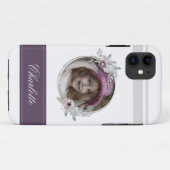 丸エレガント花写真枠ブルゴーニュ写真 Case-Mate iPhoneケース (裏面(横))