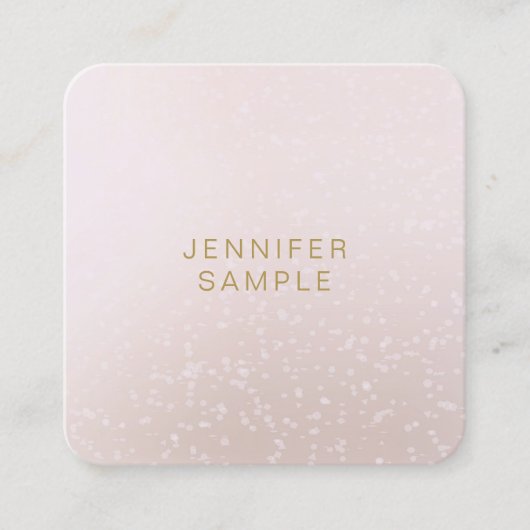 丸エレガント角テンプレートモダン金ゴールド文字 スクエア名刺 (正面)