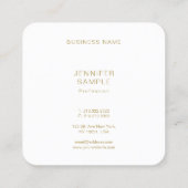 丸エレガント角テンプレートモダン金ゴールド文字 スクエア名刺 (裏面)