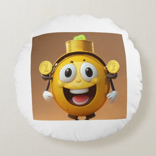 丸カスタマイズ枕カバー、おもしろいを追加。 ラウンドクッション (正面)