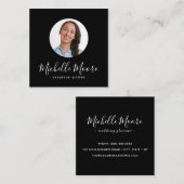 丸カスタムいモダン写真 スクエア名刺 (正面/裏面)