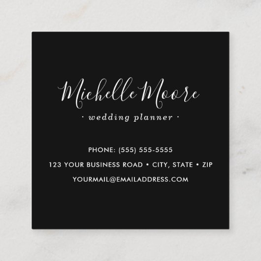 丸カスタムいモダン写真 スクエア名刺 (裏面)