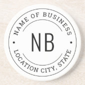 丸カスタム白ビジネス会社名 コースター (正面)