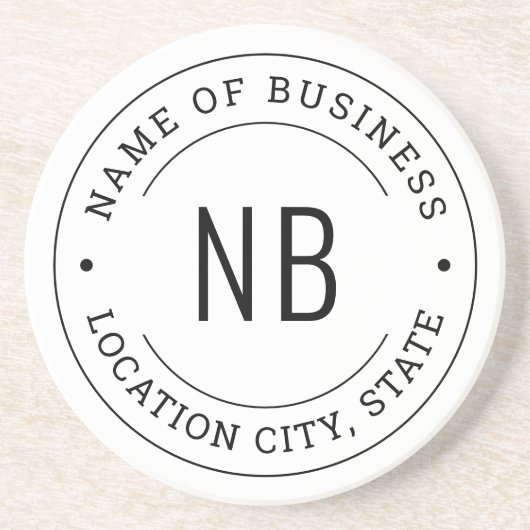 丸カスタム白ビジネス会社名 コースター (正面)