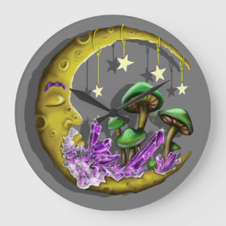 丸カッコいい時計に設計されたシナ茸 ラージ壁時計