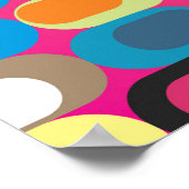 丸カラフルい長方形の抽象芸術パターン ポスター (角)