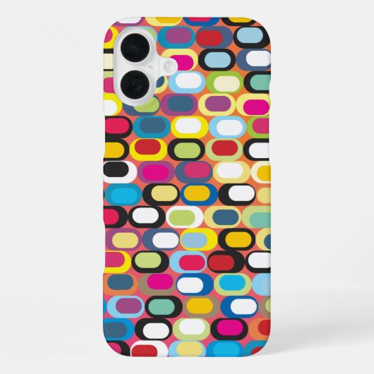 丸カラフルい長方形の抽象芸術パターン iPhoneケース (裏面)
