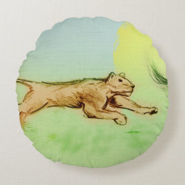 丸カラフル図解入りの、写真付きの枕 – チェイス ラウンドクッション