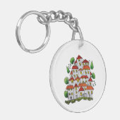 丸キーチェーン（ドードル – 手書き） キーホルダー (正面左)